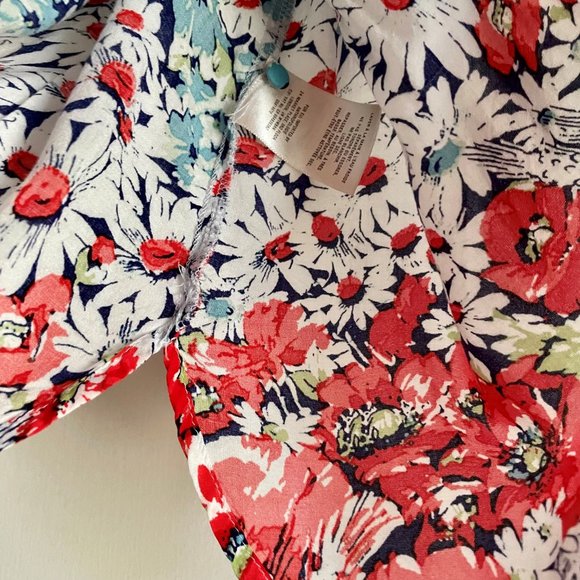 Anthropologie Conversations 6 of 52 Floral Daisies Blouse XSP Sleeveless Button - Picture 9 of 15